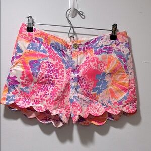 Lily‎ Pulitzer Women's Multicolor Buttercup Shorts Side Zip Size 0 100% Cotton